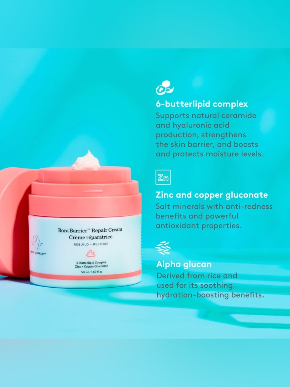 Drunk Elephant Bora Barrier Repair Cream - 50ml / 1.69 fl oz - Brand New - Picture 4 of 7